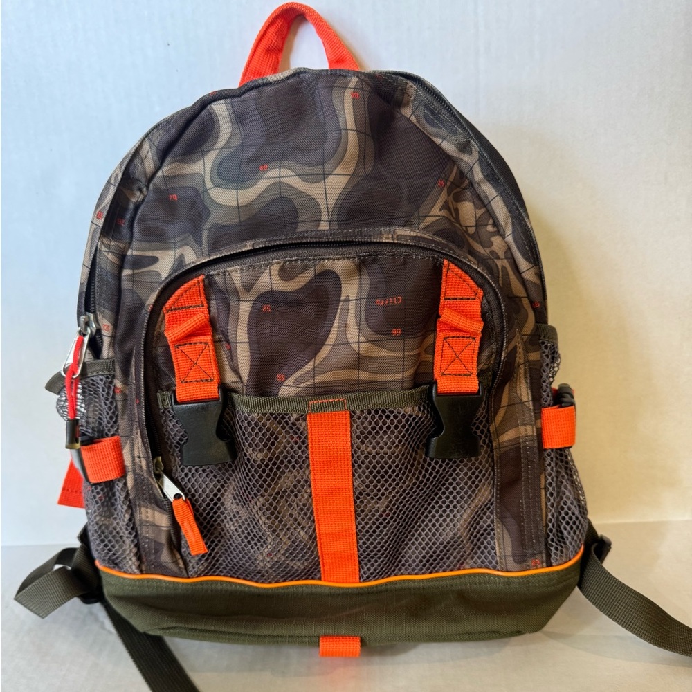 GAP Camouflage Backpack with Orange and Olive Accents